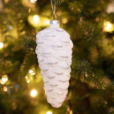 Charles Bentley Pack of 12 Scandi Style Glass Baubles Christmas Tree Decorations - 4