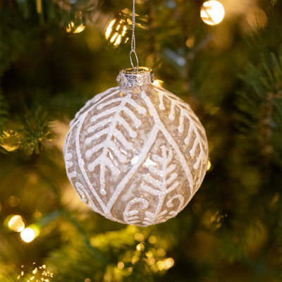 Charles Bentley Pack of 12 Scandi Style Glass Baubles Christmas Tree Decorations - 5