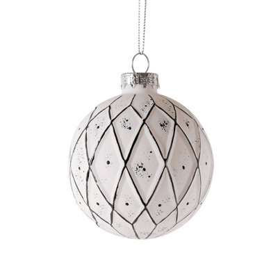 Charles Bentley Pack of 12 Scandi Style Glass Baubles Christmas Tree Decorations - 6