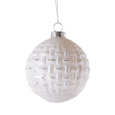 Charles Bentley Pack of 12 Scandi Style Glass Baubles Christmas Tree Decorations - 7