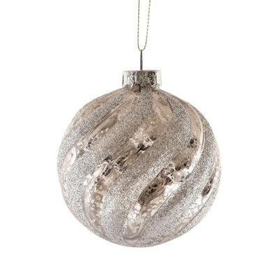 Charles Bentley Pack of 12 Traditional Glass Baubles Christmas Tree Decorations - 6