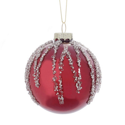 Charles Bentley Pack of 12 Traditional Glass Baubles Christmas Tree Decorations - 8