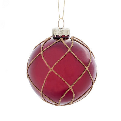 Charles Bentley Pack of 12 Traditional Glass Baubles Christmas Tree Decorations - 9