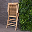 Charles Bentley Pair of Solid Wooden Teak Garden Outdoor Folding Arm Chairs