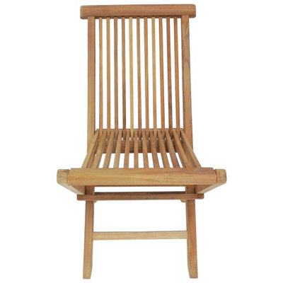 Charles Bentley Pair of Solid Wooden Teak Outdoor Folding Garden Patio Chairs - 6