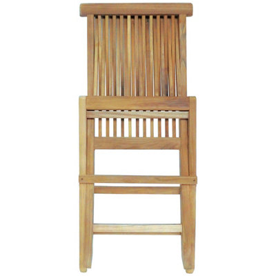 Charles Bentley Pair of Solid Wooden Teak Outdoor Folding Garden Patio Chairs - 7