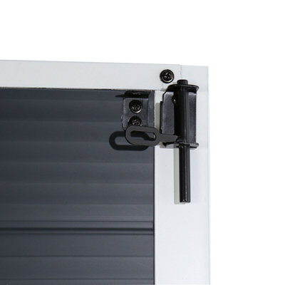 Charles Bentley Plastic Storage Garden Shed 6.3ft x 6.2ft Grey Med Roof Outdoor - 8