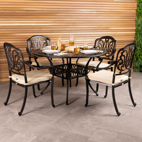 Charles Bentley Premium Furniture Cast Aluminium 4 Seater Outdoor Dining Set
