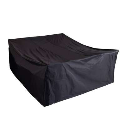 Charles Bentley Premium Rectangular Garden 6 Seat Furniture Cover - Black