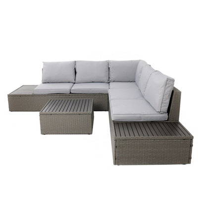 Charles Bentley Rattan & Polywood Corner Lounge Set