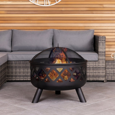 Charles Bentley Round Black Fire Pit