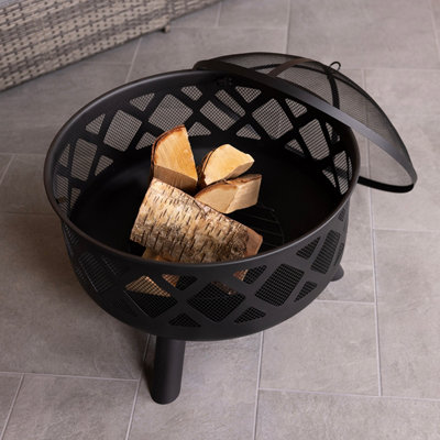 Charles Bentley Round Black Fire Pit - 4
