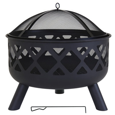 Charles Bentley Round Black Fire Pit - 5