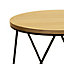 Charles Bentley Round Wood & Metal Hairpin Industrial Bed Side Table