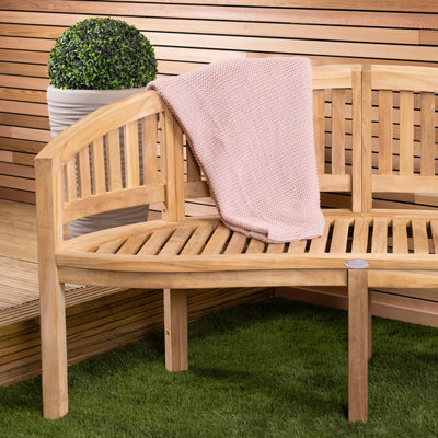 Charles Bentley Solid Wooden Teak Garden Outdoor San Diego Bench 5.2Ft 3 Seater - 3