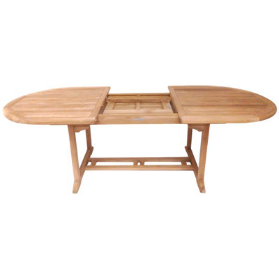 Charles Bentley Solid Wooden Teak Garden Patio Oval 6-8 Seater Extendable Table - 7