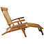 Charles Bentley Solid Wooden Teak Steamer Chair/Sun Lounger Garden Furniture