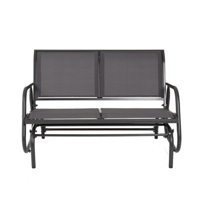 Charles Bentley Steel 2 Seater Rocking Bench - Grey - 4