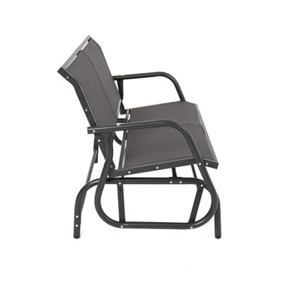 Charles Bentley Steel 2 Seater Rocking Bench - Grey - 5