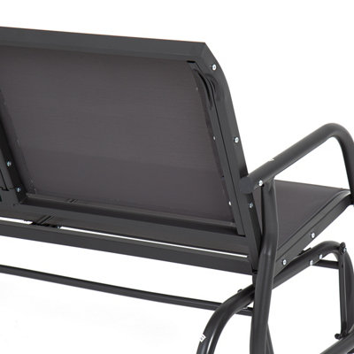 Charles Bentley Steel 2 Seater Rocking Bench - Grey - 6