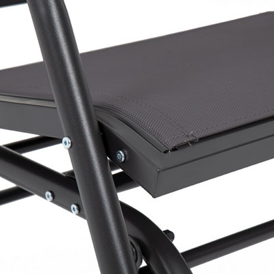 Charles Bentley Steel 2 Seater Rocking Bench - Grey - 7