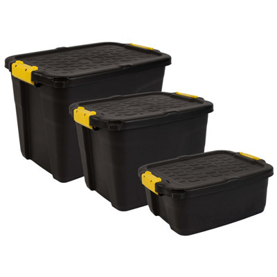 Charles Bentley Strata Heavy Duty Bundle 6- Set of 3 Boxes - 60L, 42L, 24L