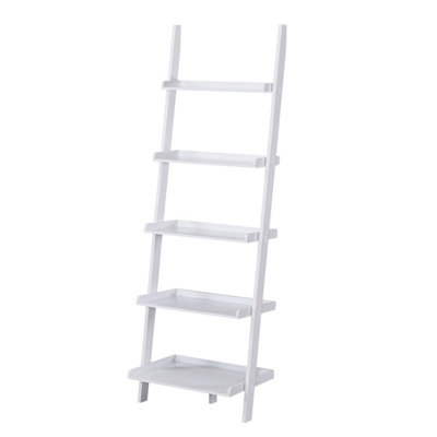 Charles Bentley Tall Wooden 5 Rung Ladder Storage Shelving Unit Display ...