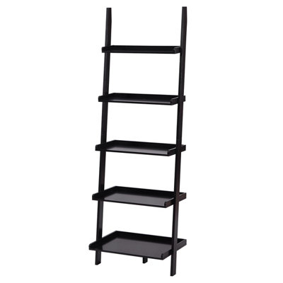 Charles Bentley Tall Wooden 5 Rung Ladder Storage Shelving Unit Display ...