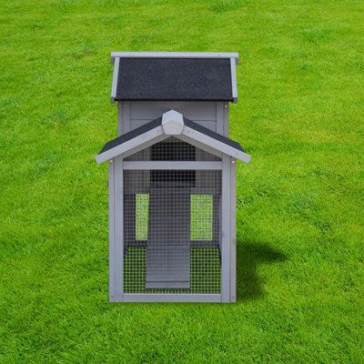 Charles Bentley Two Storey Guinea Pig / Pet Hutch with Run Grey - 5