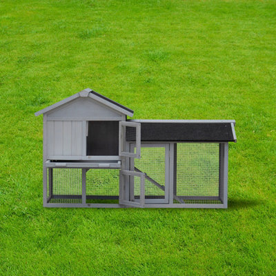 Charles Bentley Two Storey Guinea Pig / Pet Hutch with Run Grey - 9
