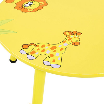 Charles Bentley Wood Safari Table Chairs 4 Chairs Set Childrens Furniture