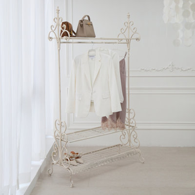CHARLES BENTLEY WROUGHT IRON CLOTHES & SHOE RACK COAT STAND