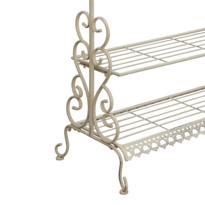 CHARLES BENTLEY WROUGHT IRON CLOTHES & SHOE RACK COAT STAND