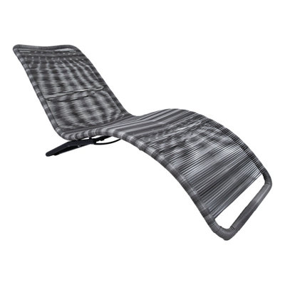 Charles Bentley Zanzibar Sun Lounger Bed Grey sun lounger Seat Garden Rattan