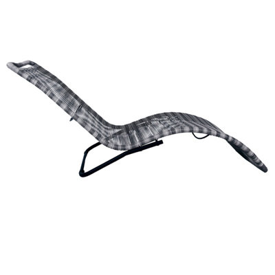 Charles Bentley Zanzibar Sun Lounger Bed Grey sun lounger Seat Garden Rattan