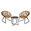 Charles Bentley Zanzibar Tea for Two Bistro Set Natural Cafe 2 Chairs and Table