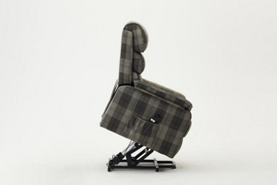 Fabric Pushback Recliner Armchair In Beige Tartan | Robert Dyas