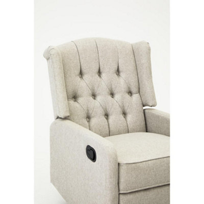 Charles Swivel Recliner Armchair Grey Wing Back Sofa With Adjustable Footrest