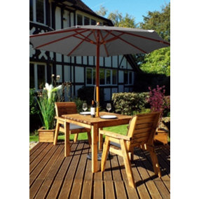 Charles Taylor 2 Seater Wooden Garden Bistro Dining Table & Chairs Grey