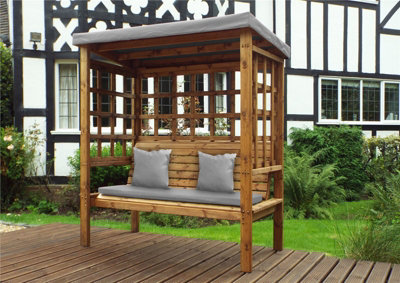 Charles taylor dorset three seat swing with burgundy cushions and roof online cover