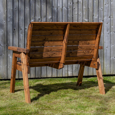 Charles Taylor Hand Made Traditional 2 Seater Chunky Rustic Wooden Garden Bench Furniture Flat Packed DIY at B Q