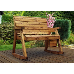 Charles Taylor Wooden Garden 2 Seater Rocker Bench Seat Rocking Chair FP