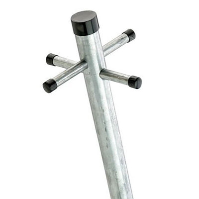 Charles Watson 2.4m/8ft Galvanised Washing Clothes Line Post Pole One Piece With Socket