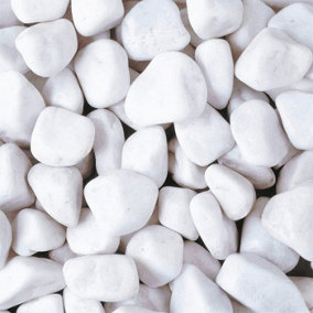 Charles Watson 20-40mm White Pebbles Decorative Garden Stone Large Bag 20kg