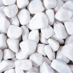 Charles Watson 20-40mm White Pebbles Decorative Garden Stones Chippings Large Approx 20kg Polybag