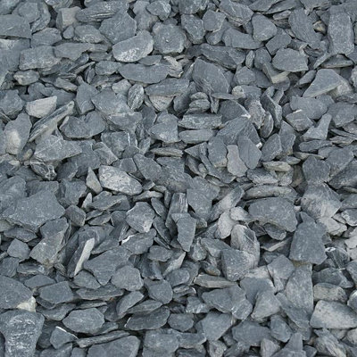 Charles Watson 20mm Graphite Grey Slate Chippings Decorative Garden Stone Large Approx 20kg Bag