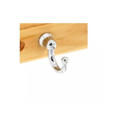 Charles Watson 220mm 4 x Chrome Coat Hooks on Pine Wall Plaque
