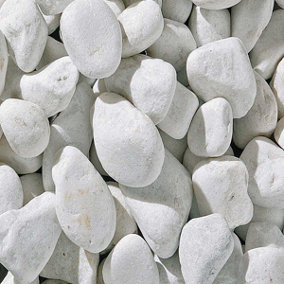 Charles Watson 40 -90mm White Cobbles Decorative Stone Approx. 20kg Polybag