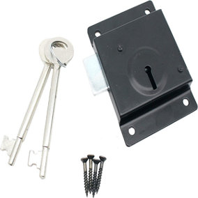 Charles Watson 75mm Press Shed Dead Lock Black Face Fixing with Keys