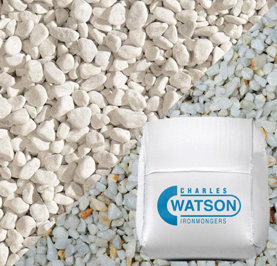 Charles Watson 9-12mm Polar White Marble Chippings Decorative Garden ...